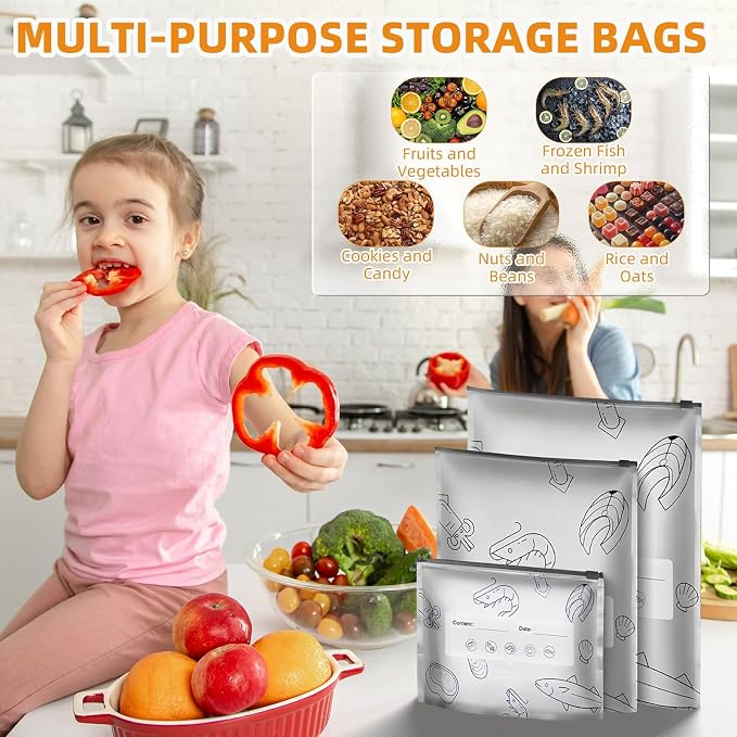 Reusable Foil Zip Lock Vacuum Food Storage Bag (Pack of 20)