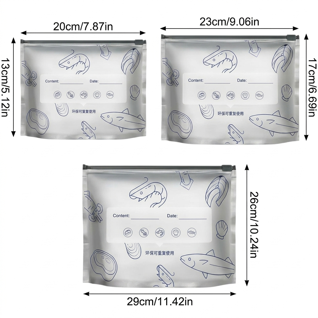 Reusable Foil Zip Lock Vacuum Food Storage Bag (Pack of 20)