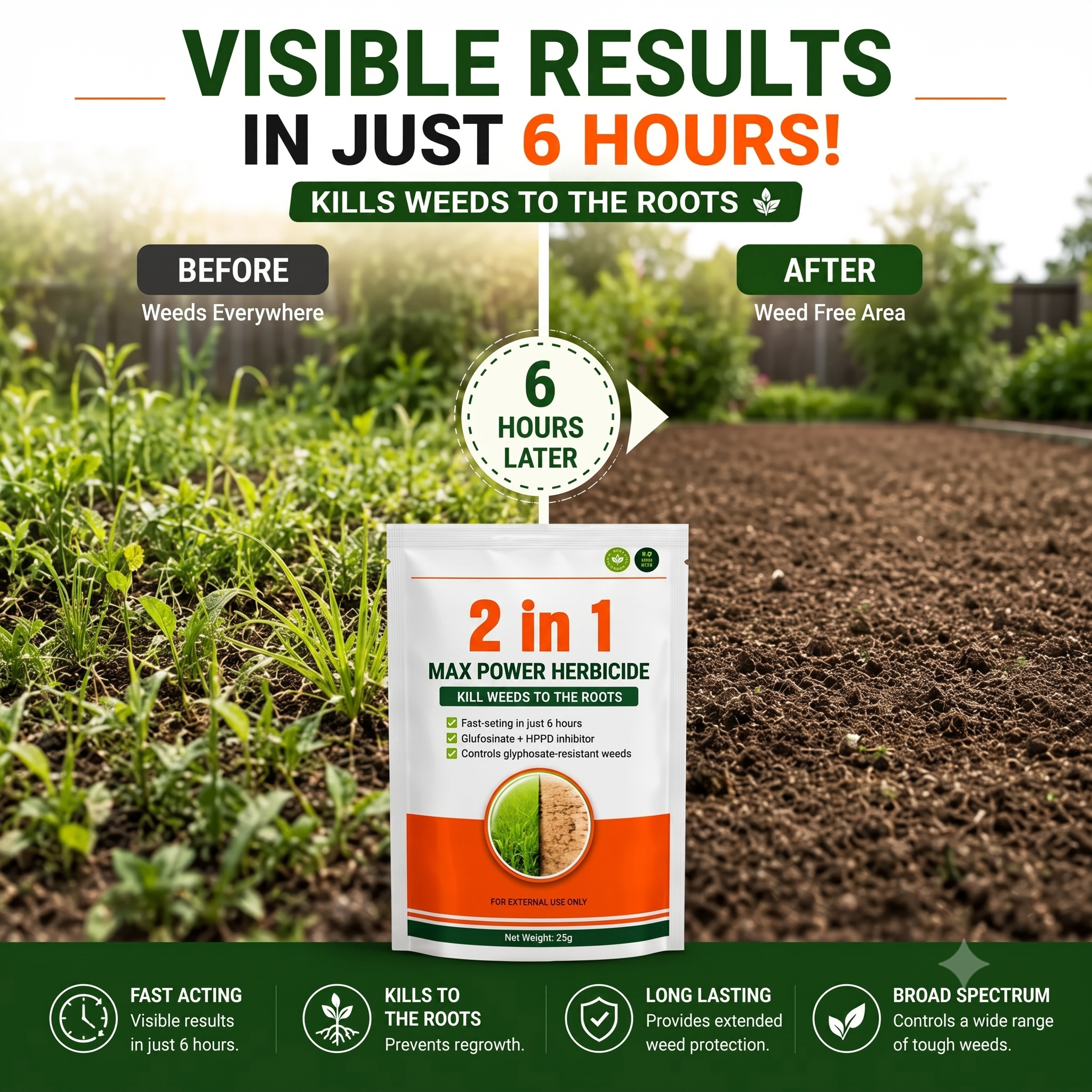 Dual-Action Weed Killer - Max Power Herbicide (Pack of 2 & 4)