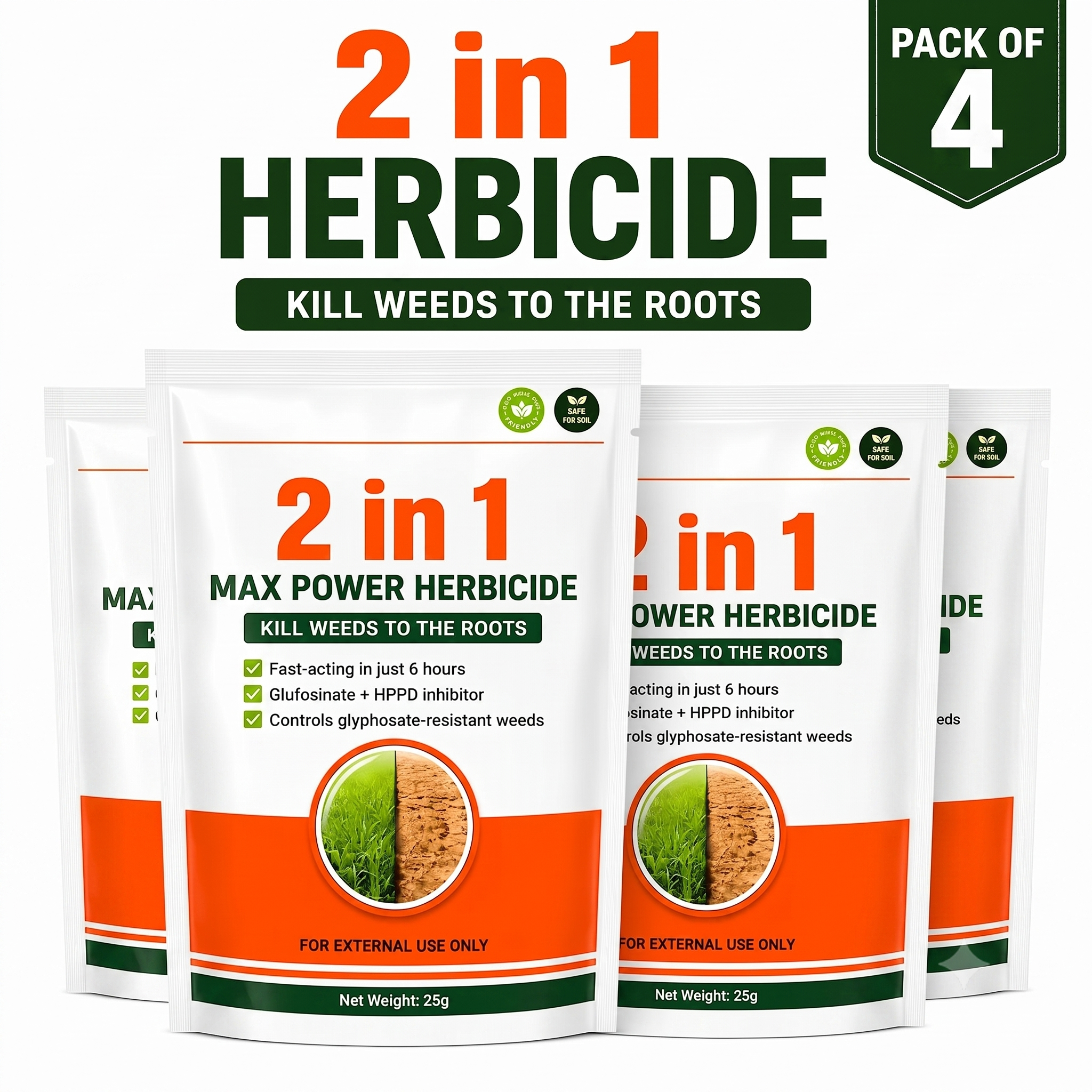Dual-Action Weed Killer - Max Power Herbicide (Pack of 2 & 4)