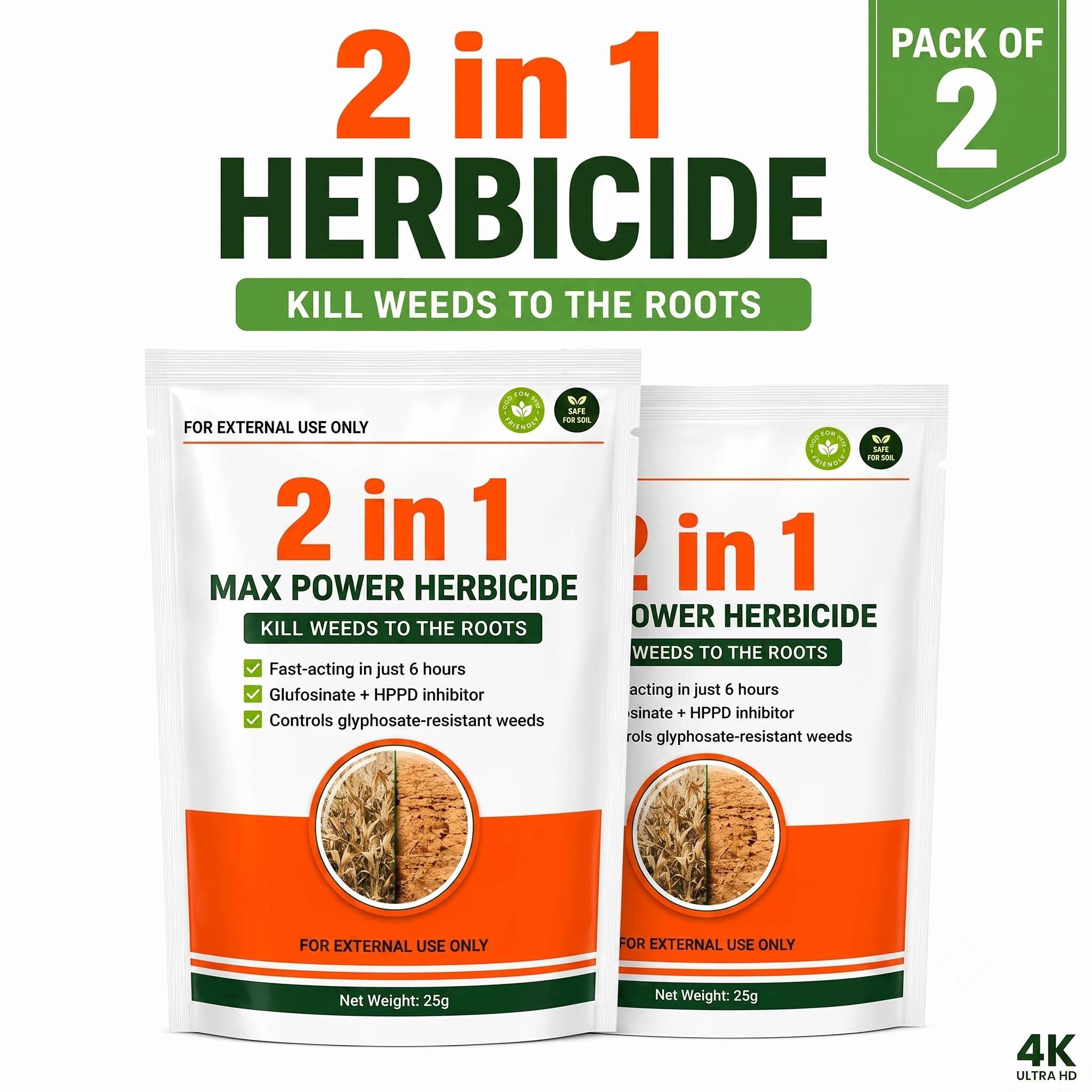 Dual-Action Weed Killer - Max Power Herbicide (Pack of 2 & 4)