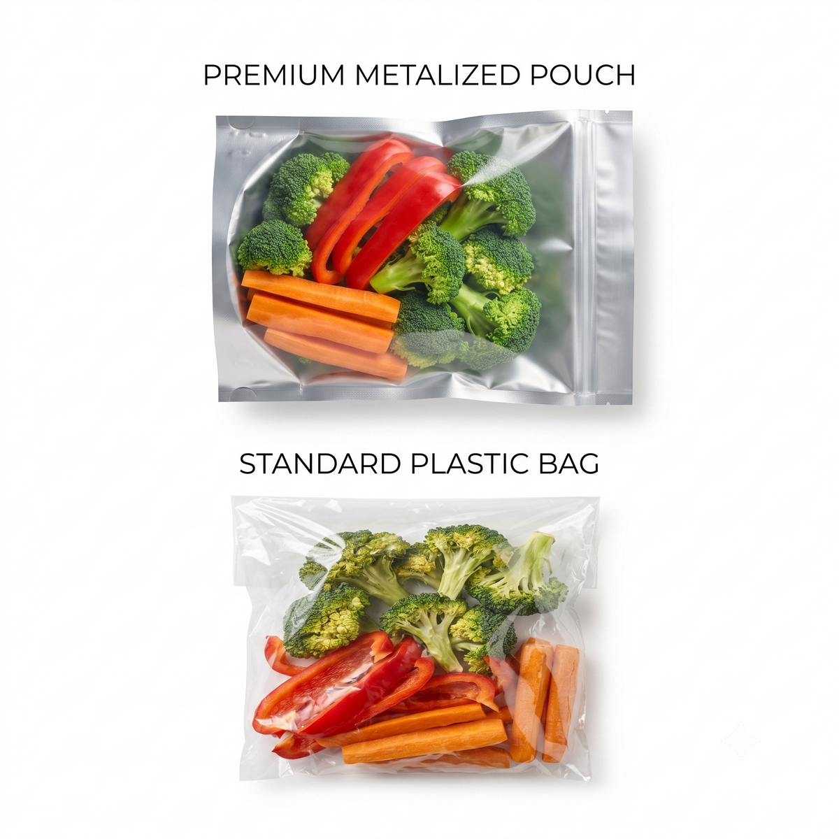 Reusable Foil Zip Lock Vacuum Food Storage Bag (Pack of 20)
