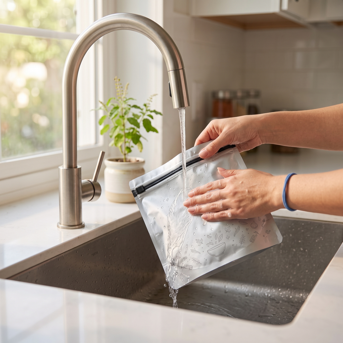 Reusable Foil Zip Lock Vacuum Food Storage Bag (Pack of 20)